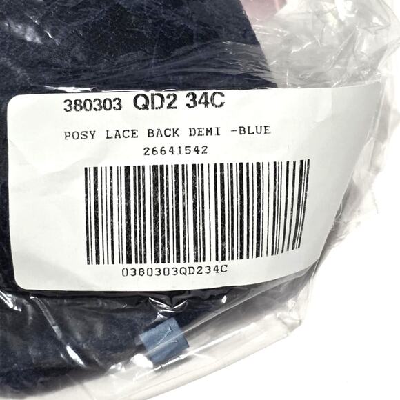 Victoria's Secret Sexy Tee Posey Lace Lightly Lined Racerback Demi Bra Noir Navy - Picture 6 of 8